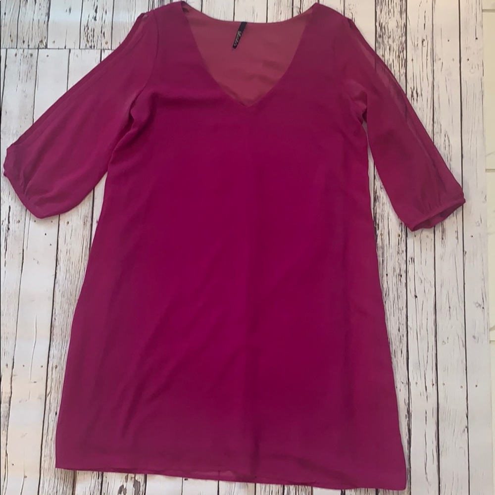 Lulus Magenta Open Sleeve Dress